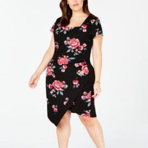Crave Fame Women's Plus Asymmetrical Cutout Bodycon Dress